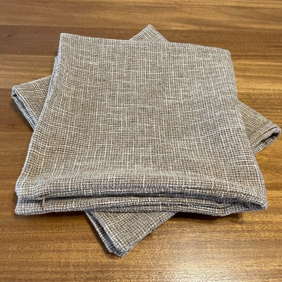 2-Pc Tweed Brown White Neutral Modern Farmhouse Throw Pillow Covers - Picture 9 of 11